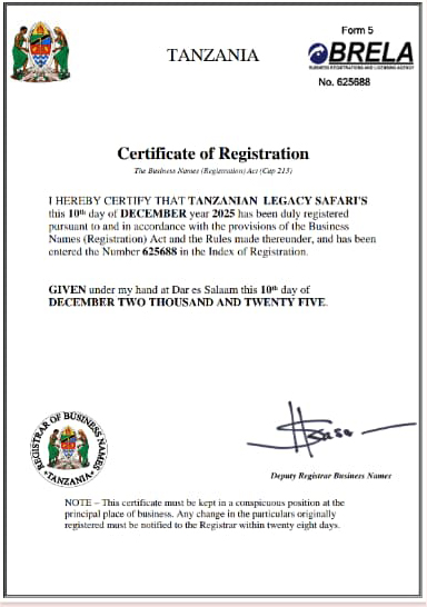 Brella Registration Certificate